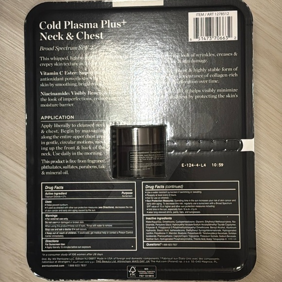 NEW PERRICONE MD Cold Plasma Plus+ Neck & Chest SPF 25 SEALED NIB FULL SIZE - Picture 2 of 2